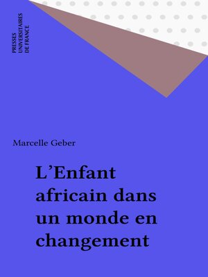cover image of L'Enfant africain dans un monde en changement